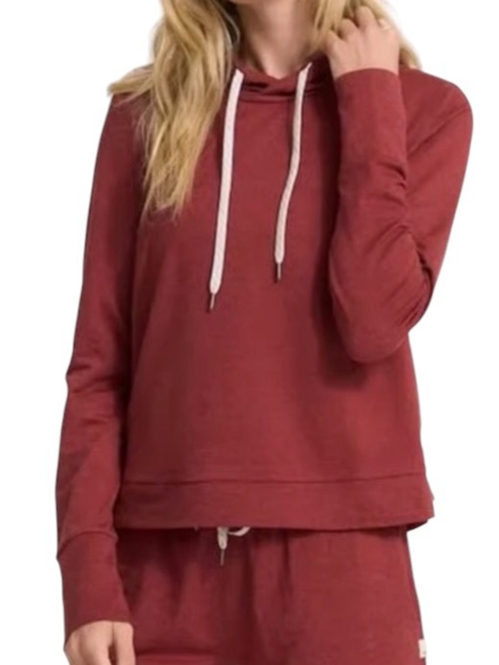 EUC Vuori Halo Essential Hoodie Women's Medium Burgundy Performance Pullover